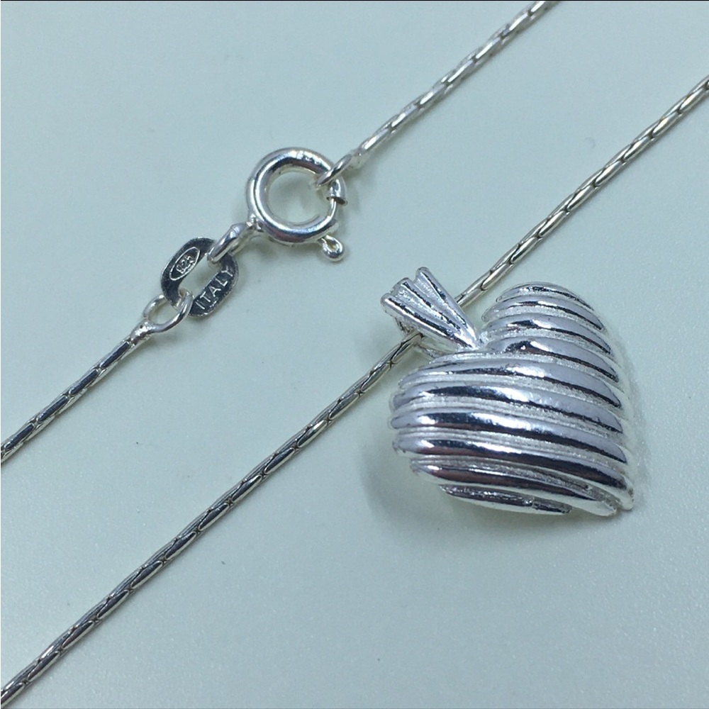 .925 Sterling Silver Heart Necklace